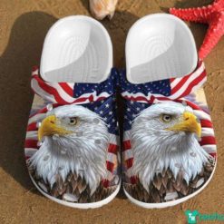 American Flag Eagle Clog Shoes - Clog Shoes - White