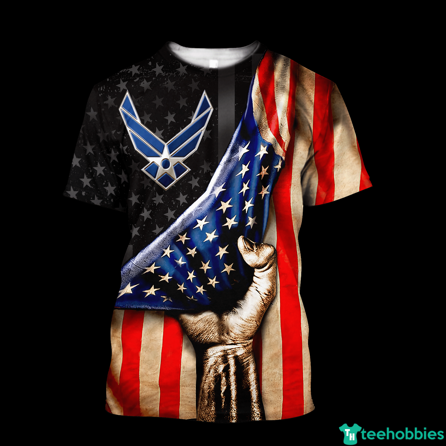 American Flag US Air Force All Over Print 3D Shirt - 3D T-Shirt - Black