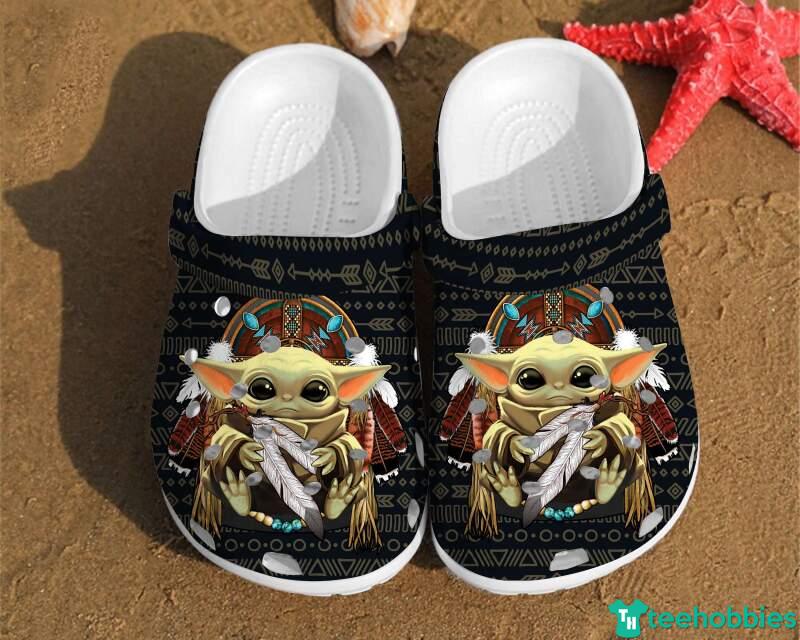 Baby Yoda Native American Independence Day Clog Shoes photo