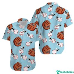 Baseball Bunny Happy Easter Day Hawaiian Shirt - Hawaiian Shirt - Light Blue
