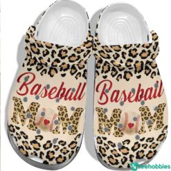 Baseball Mom With Heart Gift For Mom Clog Shoes - Clog Shoes - Yellow