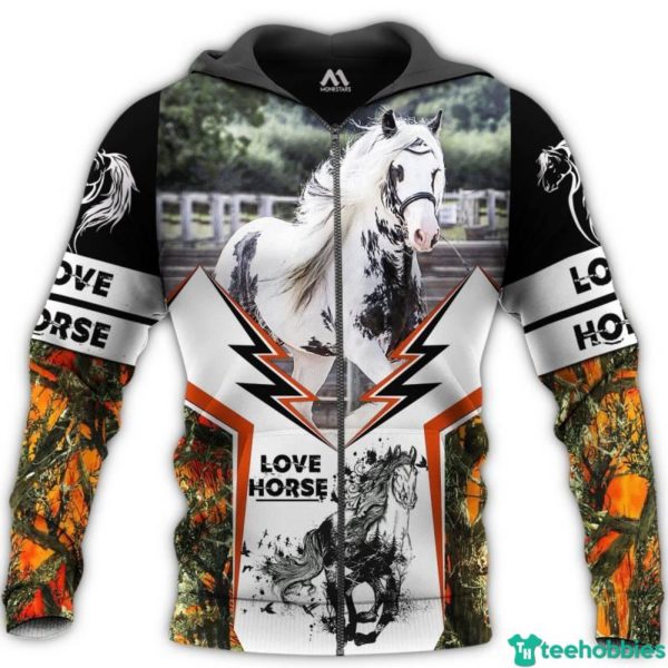 Beautiful Pinto Horse Lover All Over Print 3D Shirt - 3D Zip Hoodie - White