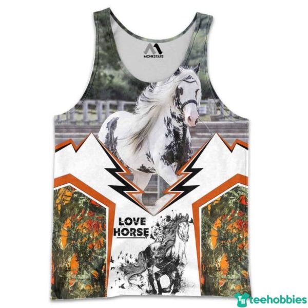 Beautiful Pinto Horse Lover All Over Print 3D Shirt - Hollow Tanktop - White