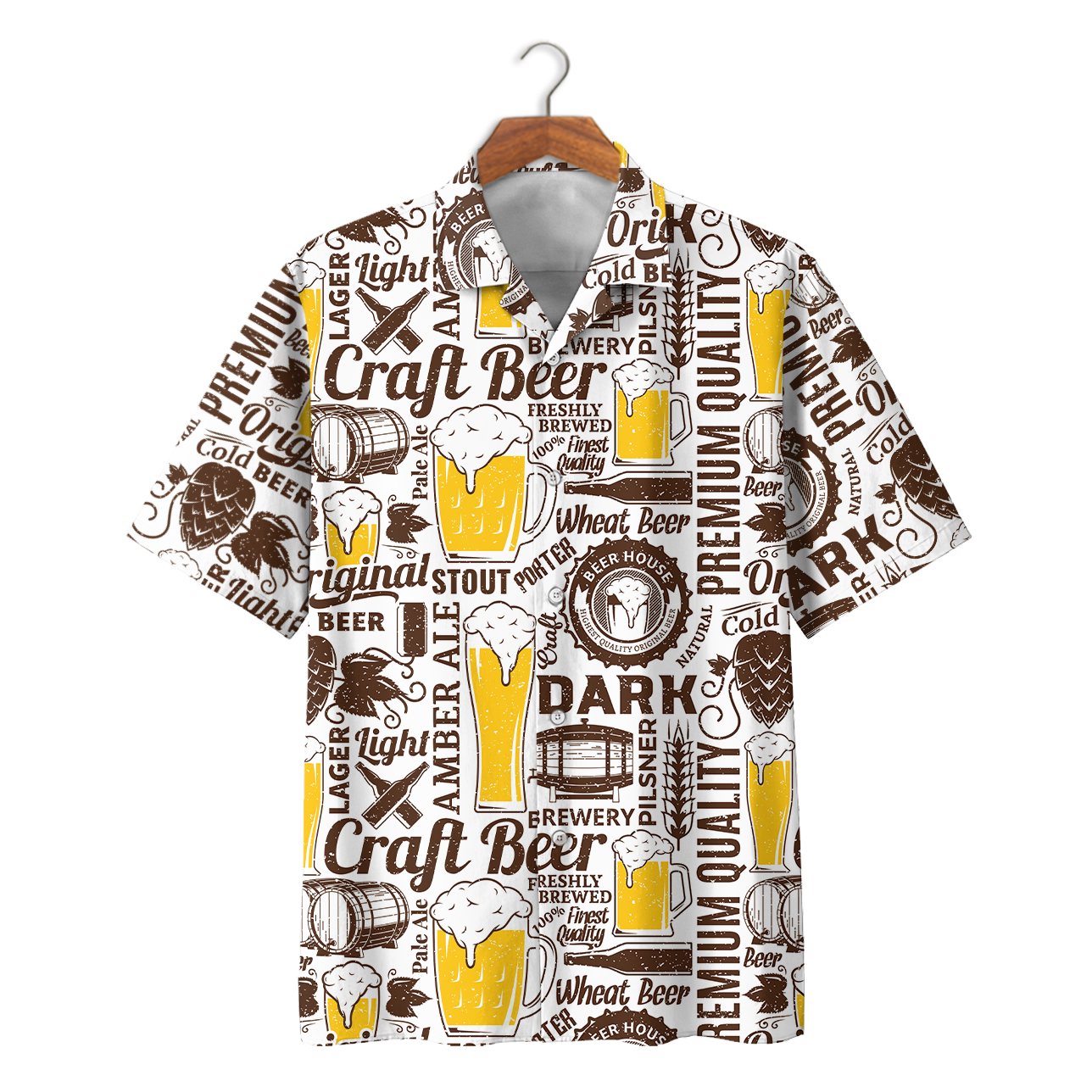 Beer Lover Craft Beer Hawaiian Shirt And Short Pant - Hawaiian Shirt - Yellow