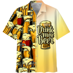 Beer Lover Drink More Beer Hawaiian Shirt Hawaiian Short - Hawaiian Shirt - Yellow