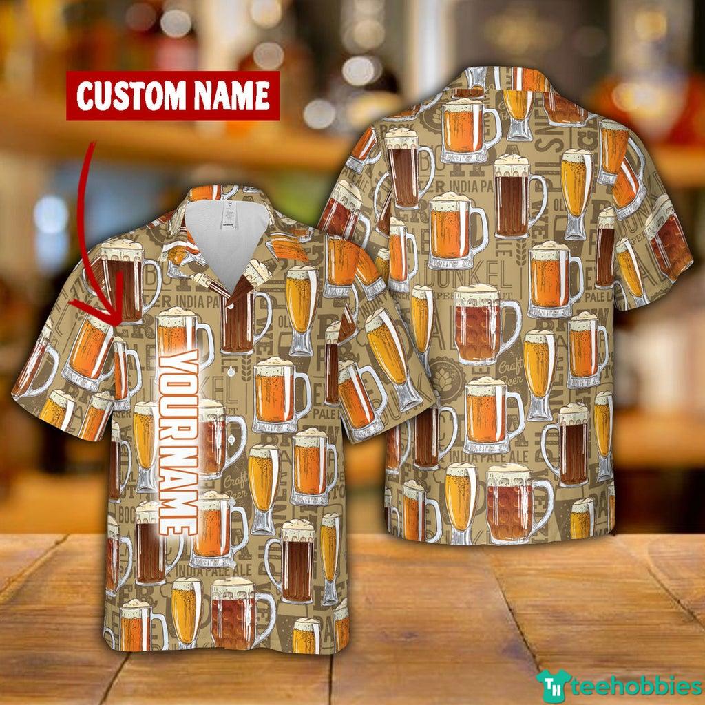 Beer Lover Funny Holiday Hawaiian Shirt - Hawaiian Shirt - Yellow