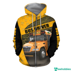 Blue Bird Bus Driver School Bus for Men Women 3D All Over Print - 3D Zip Hoodie - Yellow