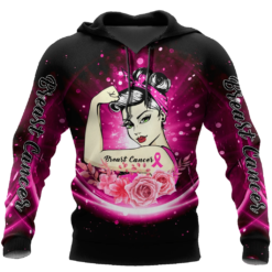 Breast Cancer Gift For The Girl All Over Print 3D Hoodie - 3D Hoodie - Pink