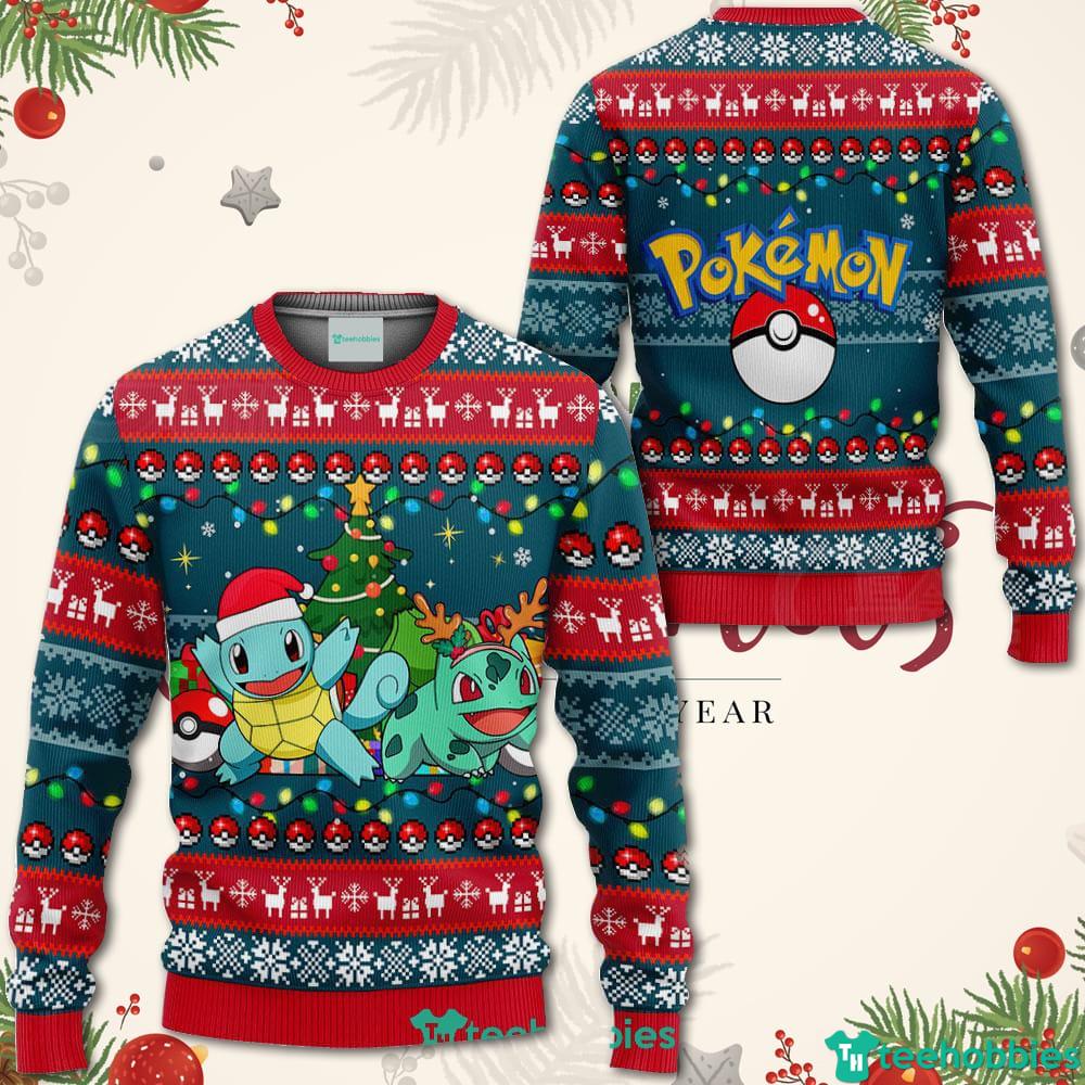 Bulbasaur And Squirtle Christmas Sweater Pokemon Xmas Shirt For Men Women
