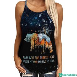 Camping bear I Go To Lose My Mind And Find My Soul Hollow Tank Top - Hollow Tanktop - Navy