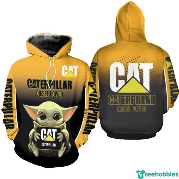 Caterpillar Diesel Power Baby Yoda Star Wars All Over Print 3D Hoodie - 3D Hoodie - Yellow