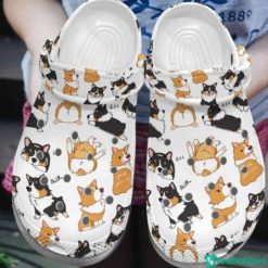 Corgi Dog Cute Gift For Corgi Lover Clog Shoes - Clog Shoes - White