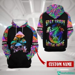 Custom Name Stay Trippy Little Hippie Mushroom Light All Over Print Hoodie And Zip Hoodie - 3D Hoodie - Purple