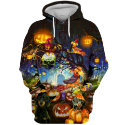 Dachshund Cemetery Halloween 3D All Over Print T-Shirt Hoodie - 3D Hoodie - Orange