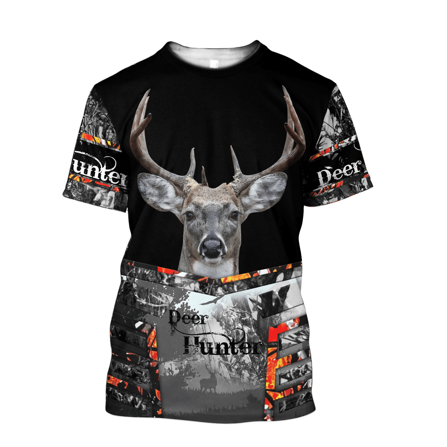 Deer Hunting Gift For Dad Farther's Day 3D All Over Print Shirt - 3D T-Shirt - Black