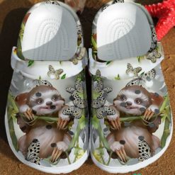 Don't Hurry Be Happy Sloth Butterfly Clog Shoes - Clog Shoes - Green