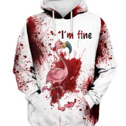 Flamingo Blood Halloween 3D All Over Print T-Shirt Hoodie - 3D Hoodie - Pink