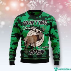 Gift For Hunter Hunting Season Is Now Open Ugly Sweater - AOP Sweater - Green