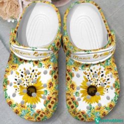 Gift For Mother's Birthday Sunflower Mama Bear Mother’s Day Clog Shoes - Clog Shoes - Yellow