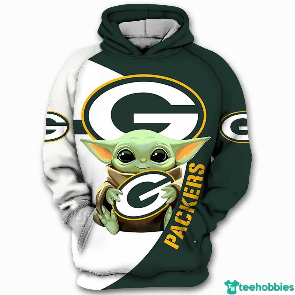Green Bay Packers Baby Yoda Star Wars All Over Print 3D Hoodie photo