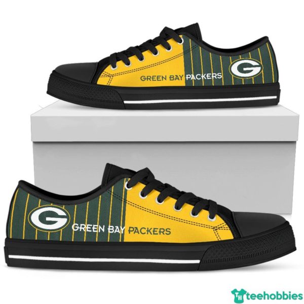 Green Bay Packers Low Top Shoes - Men's Shoes - Black