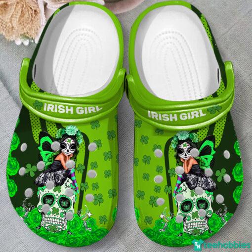 Green Butterfly Girl Patrick’s Day Clog Shoes photo