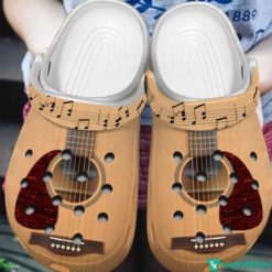 Guitar Lover Acoustic Music Gift Clog Shoes - Clog Shoes - White