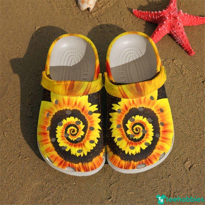 Hippie Sunflower Unisex Clog Shoes photo