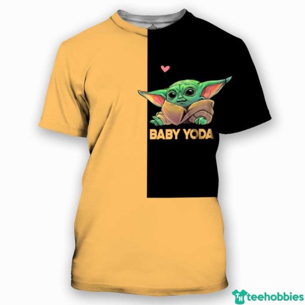 I Not Short I’m Baby Yoda Size Star Wars All Over Print 3D Shirt - 3D T-Shirt - Yellow