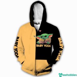 I Not Short I’m Baby Yoda Size Star Wars All Over Print 3D Shirt - 3D Zip Hoodie - Yellow