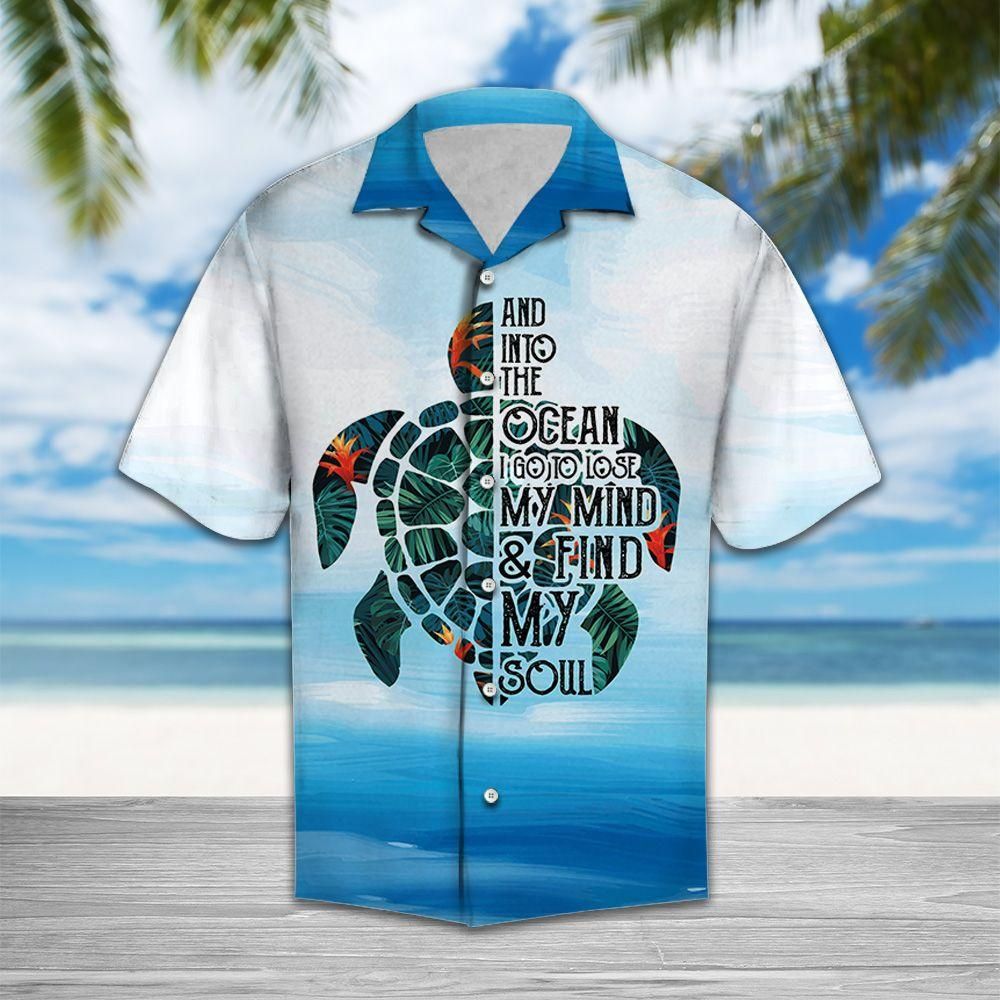 Into The Ocean I Go To Lose My Mind Find My Soul Summer Beach Hawaiian Shirt - Short-Sleeve Hawaiian Shirt - Blue