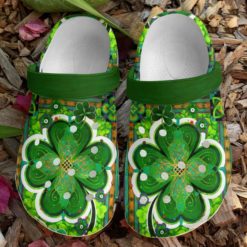 Irish Lucky 4-Leaf Clover Gift Patrick's Day Clog Shoes - Clog Shoes - Green