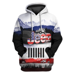 Jeep American Flag All Over Print 3D Hoodie T-Shirt - 3D Hoodie - Black