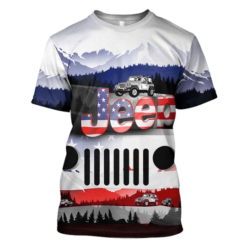 Jeep American Flag All Over Print 3D Hoodie T-Shirt - 3D T-Shirt - Black