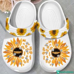 Jeep Sunflower Lover Best Gift Clog Shoes - Clog Shoes - White