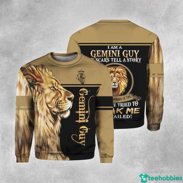 Lion Gemini Guy Birthday All Over Print 3D Shirt - 3D Sweatshirt - Black