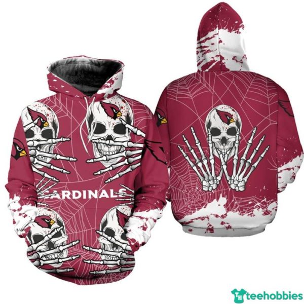 NFL Arizona Cardinals All Over Print 3D T-Shirt Hoodie Zip Hoodie - 3D Hoodie - White