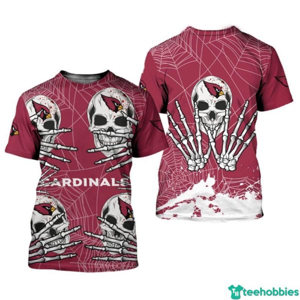 NFL Arizona Cardinals All Over Print 3D T-Shirt Hoodie Zip Hoodie - 3D T-Shirt - White