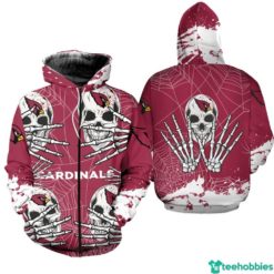 NFL Arizona Cardinals All Over Print 3D T-Shirt Hoodie Zip Hoodie - 3D Zip Hoodie - White