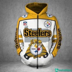 NFL Pittsburgh Steelers All Over Print 3D Shir - 3D Zip Hoodie - Yellow
