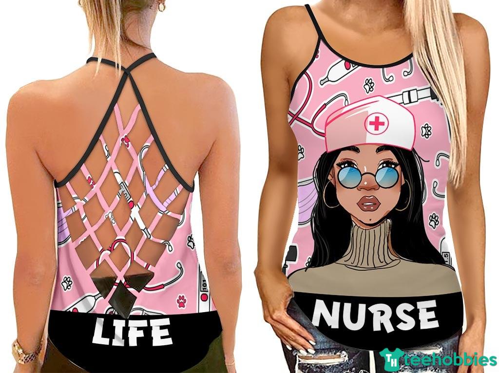 Nurse Girl Nurse Pink Life Hollow Tank Top - Hollow Tanktop - Pink