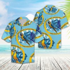 Parrot Aloha Parrot Lover Summer Beach Hawaiian Shirt - Short-Sleeve Hawaiian Shirt - Blue