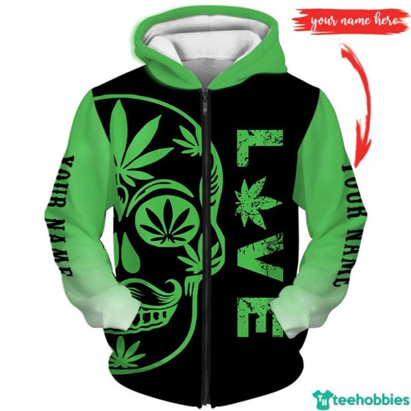 Personalized Name Like A Regular Dad But Higher Weed Dad Gift For Dad All Over Print Hoodie - 3D Zip Hoodie - Green