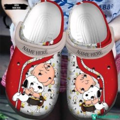 Personalized Name Snoopy Characters Rubber Clog Shoes - Clog Shoes - Red