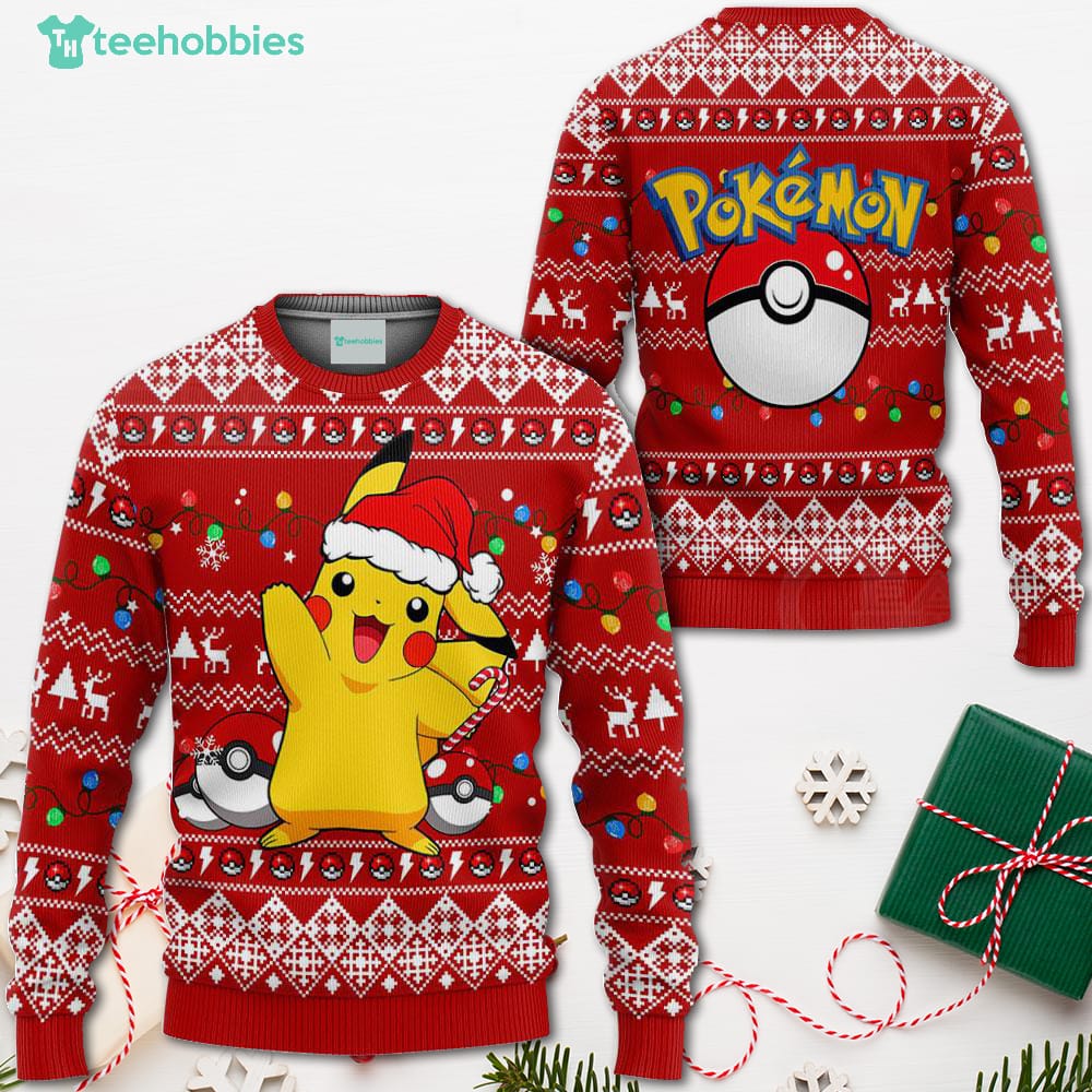 Pikachu Santa Christmas Sweater Pokemon Anime Xmas Shirt For Men Women