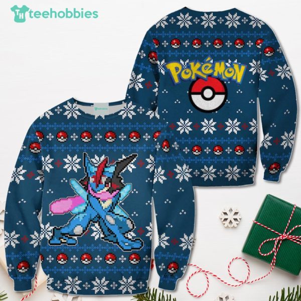 pokemon greninja christmas sweater custom xmas shirt for men women 1 aG2Gl 600x600px Pokemon Greninja Christmas Sweater Custom Xmas Shirt For Men Women
