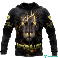 The King, Tmarc Tee November Lion Unisex 3D All Over Print - 3D Zip Hoodie - Black