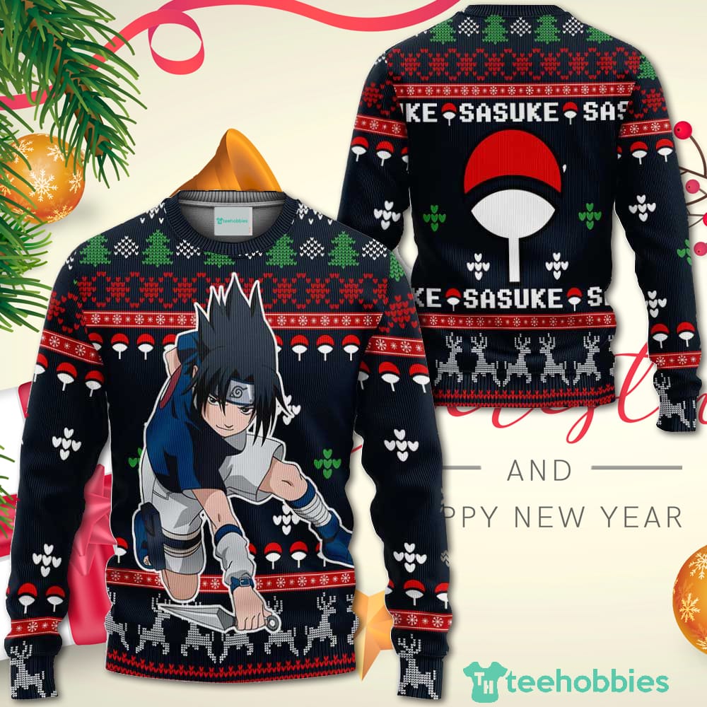 Uchiha Sasuke Christmas Sweater Custom Naruto Anime Xmas Shirt For Men Women