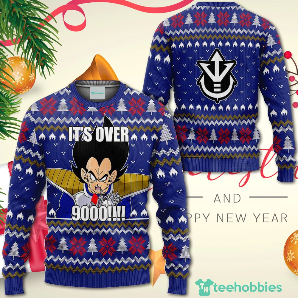 Vegeta Christmas Sweater Its Over 9000 Funny Dbz Xmas Shirt For Men Women