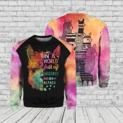 Alpaca In A World 3D All Over Print Shirt - 3D Sweatshirt - Black